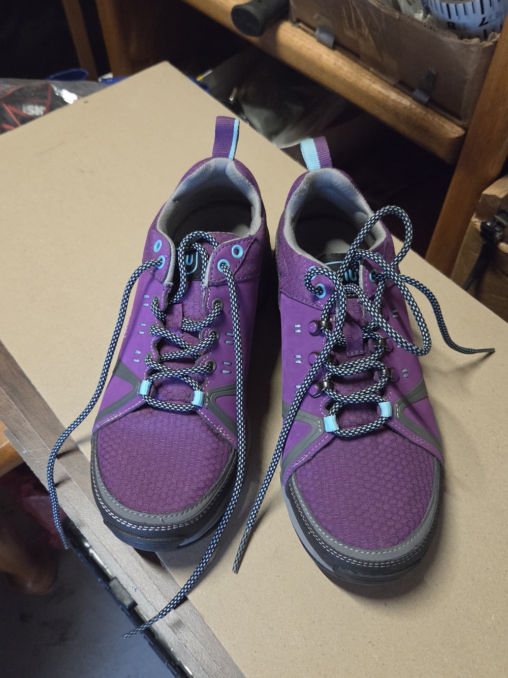 Ahnu Women's Plum and Gray Athletic Hiking Sneakers